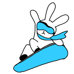 [LINEスタンプ] スノーボードウサギ2