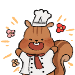 [LINEスタンプ] リスのコックさん（ホイップシュガー）