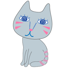 [LINEスタンプ] 青い猫ニーナ