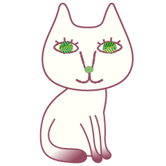 [LINEスタンプ] 緑の瞳の白い猫