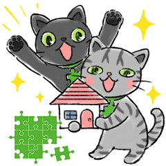 [LINEスタンプ] パズルねこ兄弟のお仕事スタンプ