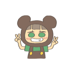 [LINEスタンプ] くまのきぐるみの女の子