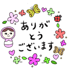 [LINEスタンプ] ていねい言葉・春のマトリョースタンプの画像（メイン）