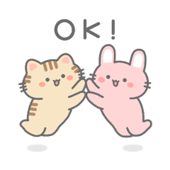 [LINEスタンプ] 猫のぽんたとウサ江子さんと。？？？