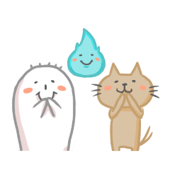 [LINEスタンプ] オバケとヒトダマとネコマタ