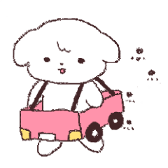 [LINEスタンプ] もふもふしろわんこ