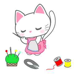 [LINEスタンプ] 白猫の一日