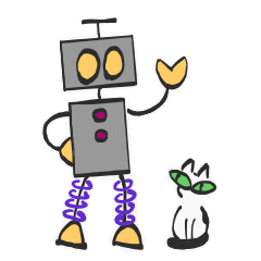 [LINEスタンプ] ロボットと猫