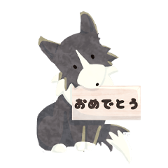 [LINEスタンプ] お祝いボーダーコリー