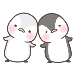 [LINEスタンプ] 白ペンギンの幸せスタンプ①