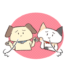 [LINEスタンプ] なかよしの犬と猫