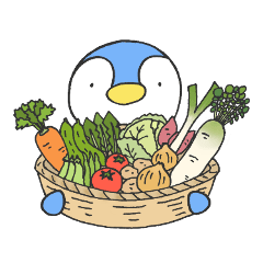 [LINEスタンプ] 野菜とペンギン