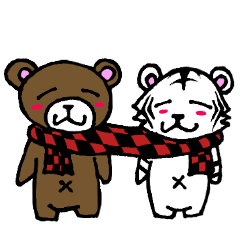 [LINEスタンプ] しろとらとくま【大人の気遣い】