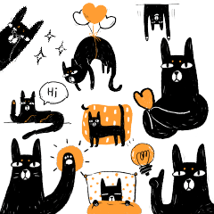 [LINEスタンプ] ブラックキャットメイプル