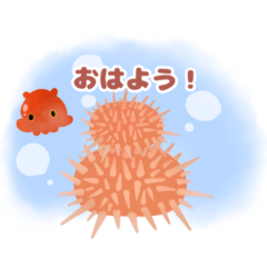 [LINEスタンプ] カガミモチウニ、ときどきメンダコ