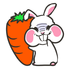 [LINEスタンプ] 険しい顔のウサ吉