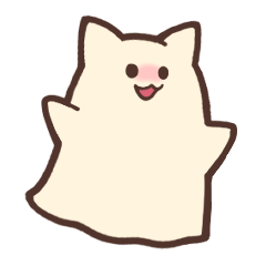 [LINEスタンプ] ある日のねこのおばけ