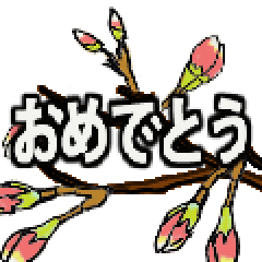 [LINEスタンプ] おめでとう／サクラ