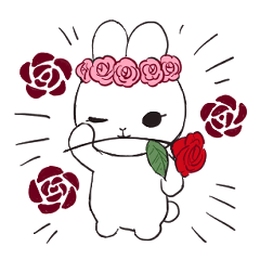 [LINEスタンプ] 花冠うさぎ