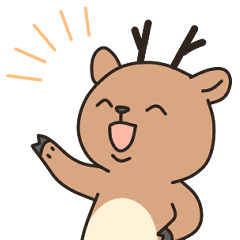 [LINEスタンプ] だいたい笑顔の鹿