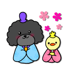 [LINEスタンプ] ドラくんの日常②【春】〜黒トイプードル〜