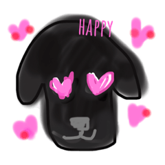 [LINEスタンプ] ドッグカフェの黒い犬ココのスタンプ