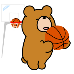 [LINEスタンプ] クマの日常。バスケ楽しんでます。の画像（メイン）