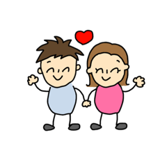 [LINEスタンプ] ぼくくんとわたしちゃん