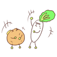 [LINEスタンプ] じゃがバ太郎と大根次郎