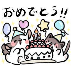 [LINEスタンプ] まるまるわんことにゃんこ