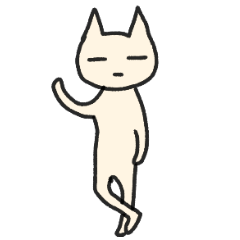 [LINEスタンプ] シュールな伸び猫