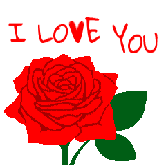 [LINEスタンプ] 英語/「愛してる」赤い薔薇