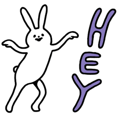 [LINEスタンプ] いろいろなHEYうさぎ