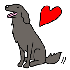 [LINEスタンプ] 犬種別フラットコーテッドレトリーバー(英)