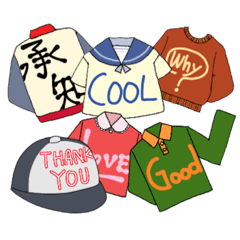 [LINEスタンプ] 洋服であいさつ【日本語.English】