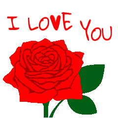 [LINEスタンプ] 英語/バイリンガル『 愛してる 』薔薇の花