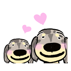 [LINEスタンプ] ミニチュアダックス シルバーダップル犬