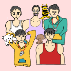 [LINEスタンプ] タンクトップ王子とホイッスル男爵(前編)