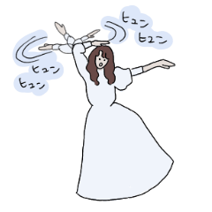 [LINEスタンプ] 謎の白いドレスの女