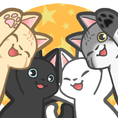 [LINEスタンプ] ねこねこねこねこ (あいさつ)