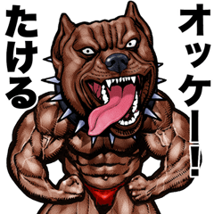 [LINEスタンプ] たける 専用 筋肉マッチョアニマルスタンプ