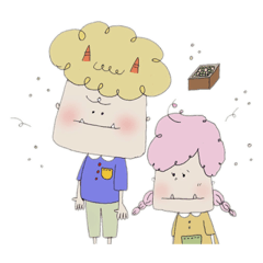 [LINEスタンプ] おににん兄妹。