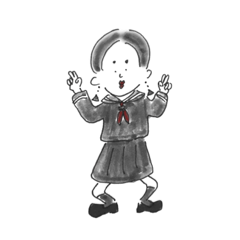 [LINEスタンプ] セーラー服の彼女①