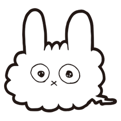 [LINEスタンプ] ビビリなうさぎ雲