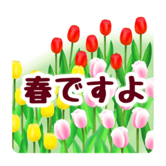 [LINEスタンプ] 春の花咲く デカ文字バージョン
