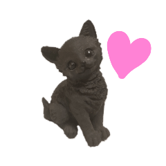 [LINEスタンプ] 黒猫の置物
