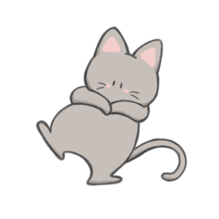 [LINEスタンプ] 灰色のミミねこ