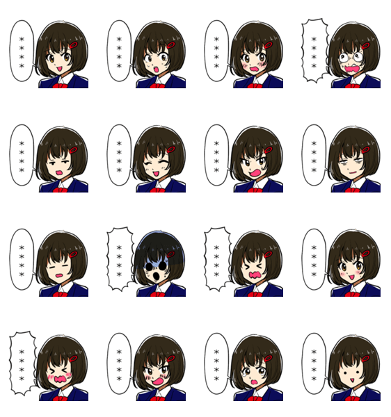 【カスタム】女子高生にしゃべらせるのスタンプ詳細