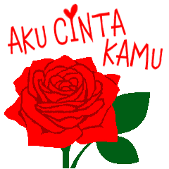 [LINEスタンプ] インドネシア語 /『愛してる』赤い薔薇