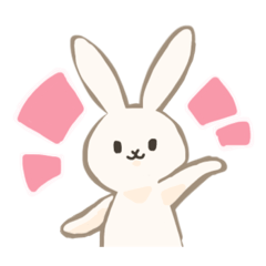 [LINEスタンプ] 白いふわふわうさぎ